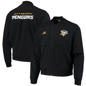 Pittsburgh Penguins adidas Black Bomber Full Zip Jacket
